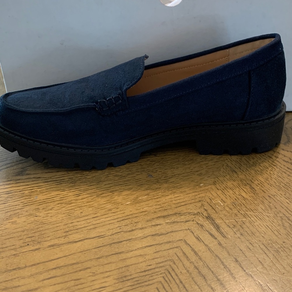Journee Collection Navy Suede Loafers New In Box